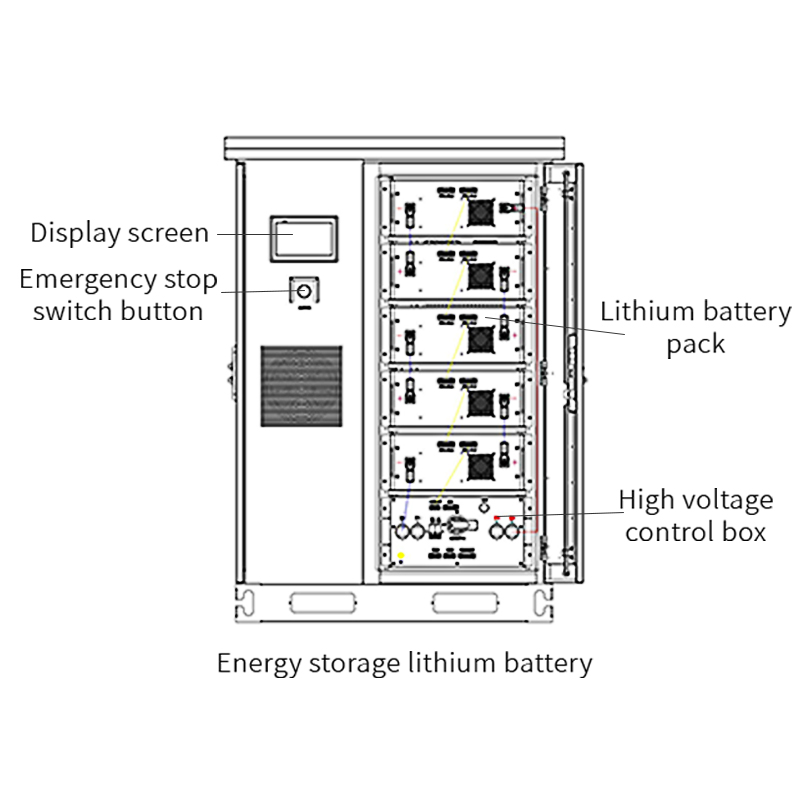 This 60kwh outdoor air cooled energy storage system cabinet consists of high safety, long life lithium iron phosphate batteries, advanced BMS, battery