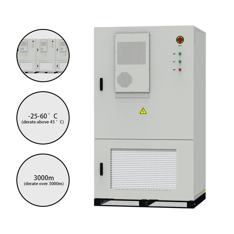 This 100kWh outdoor ESS cabinet integrates power module, battery pack, built-in BMS, PCS, HVAC, fire suppresion, dynamic environment monitoring and en