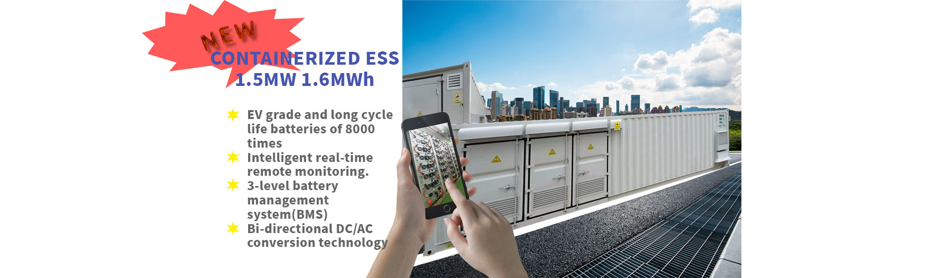 This 1.5MW 1.6MWh Sinostorage BESS all-in-one containerized energy storage system incorporates battery modules, battery management system (BMS), high 