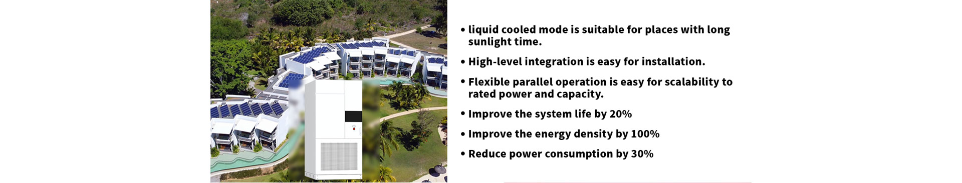 This 233kWh all-in-one liquid cooled energy storage cabinet is highly integrated, can be flexible parallelled for rated power and capacity, to achieve